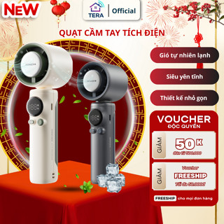 Quạt Cầm Tay Tích Điện  Kết Hợp Sò Lạnh 100 Chế Độ Động Cơ Turbo Tạo Gió Mát Như Điều Hòa