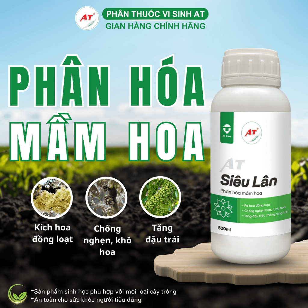 Phân Lân Hữu Cơ SIÊU LÂN AT Phân Bón Kích Hoa, Phân Hóa Mầm Hoa 500ml