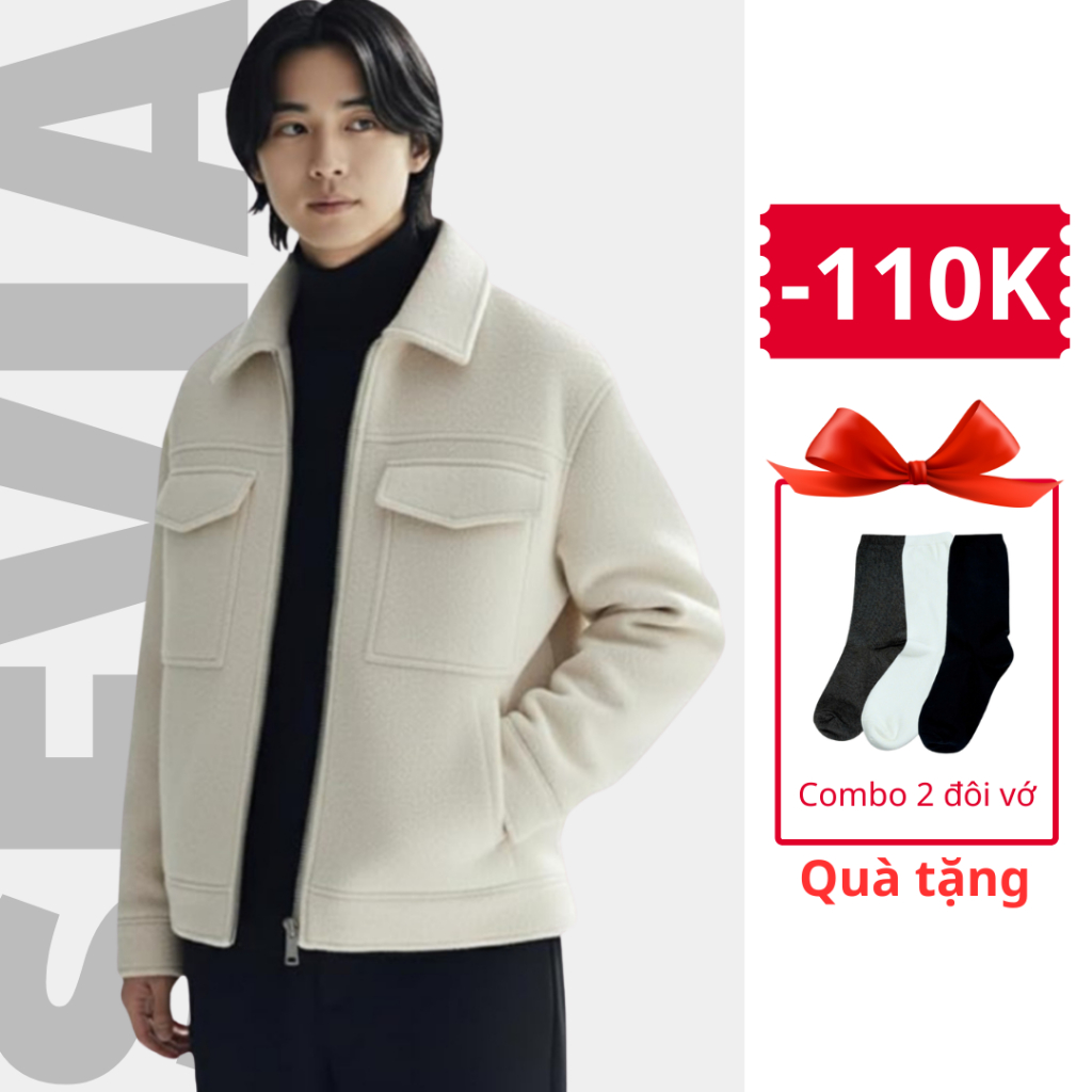 [Kèm Deal 1K] Áo Khoác Len Nam Hàn Quốc Form Rộng – Chất Len Dày Mịn, Mềm Mại, Giữ Ấm Tốt Mùa Thu Đô