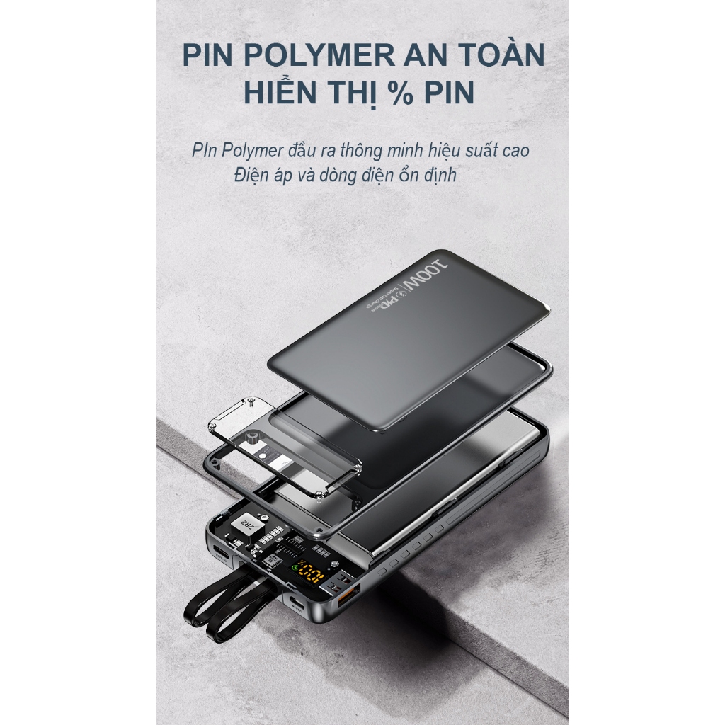 Pin Sạc Dự Phòng 20.000mah HB88 Habitek S.ạc nhanh 100W, Pin Dung Lượng Lớn, S.ạc Cho Nhiều Dòng Điện Thoại | BigBuy360 - bigbuy360.vn