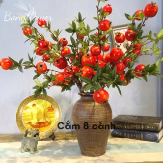 Cành Lựu Giả Decor | Hoa Quả Giả Cắm Bình Sang Trọng
