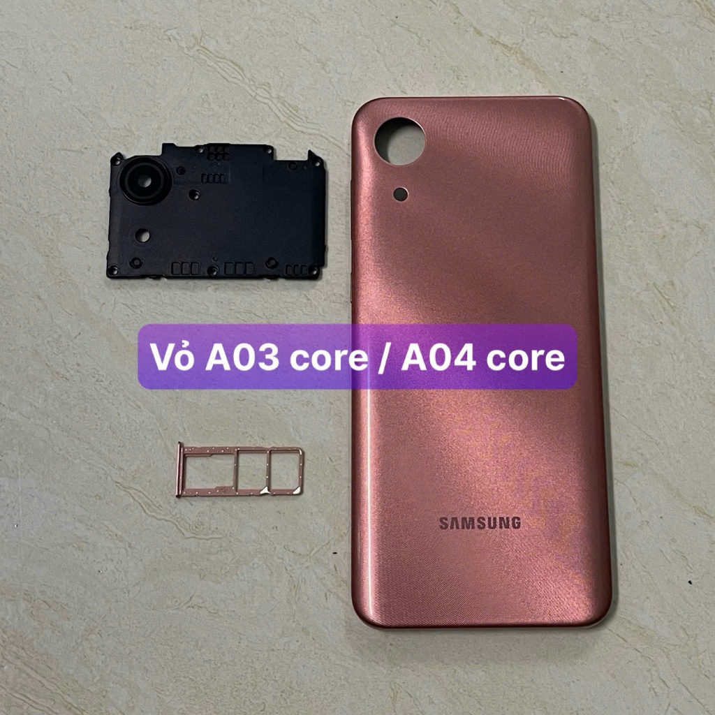 lưng vỏ zin samsung A03 core / A04 core lắpchung (kèm khay sim và cụm kính camera)
