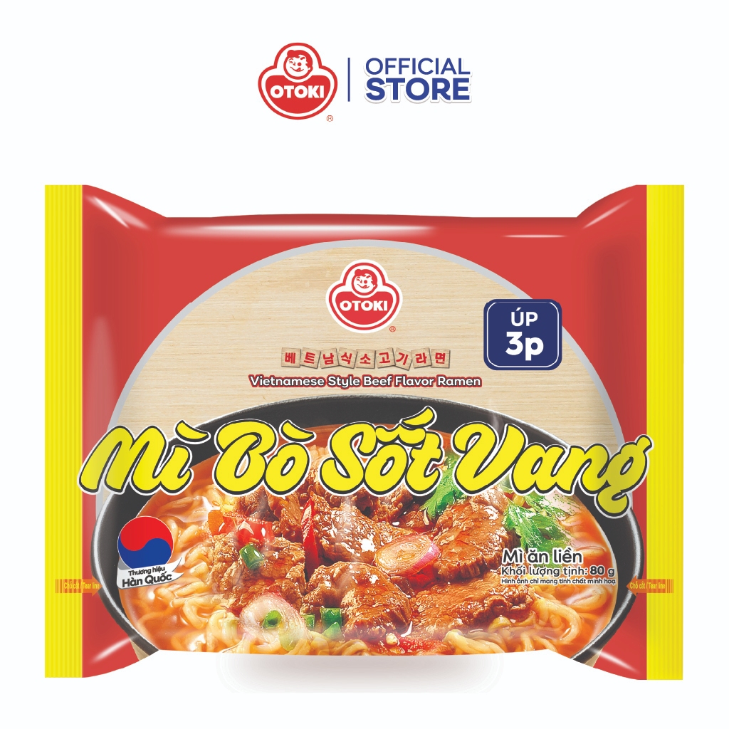 Combo 10 Gói Mì ăn liền Bò Sốt Vang Otoki 80g