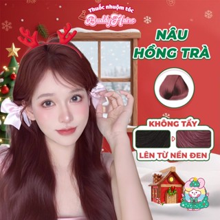  Thuốc nhuộm tóc màu NÂU HỒNG TRÀ thuốc nhuộm tóc không cần tẩy kem nhuộm tóc tại nhà Buddyhairs tặng kèm 