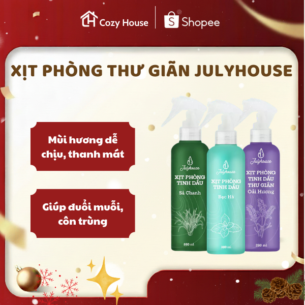 Bình xịt phòng JULYHOUSE 280ml giúp thơm phòng khử mùi hiệu quả