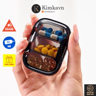   873  Hộp Đựng Thuốc Khay Chia Thuốc Mini Bỏ Túi Nhiều Ngăn Trong Suốt Có Nắp Chống Ẩm 