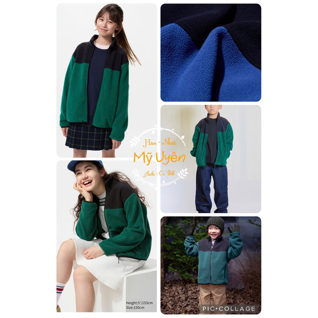 Áo khoác nỉ fleece kéo khoá Uni kids