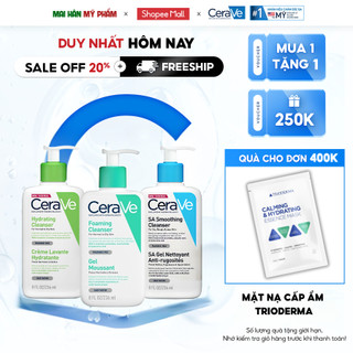 Sữa rửa mặt Cerave Foaming Hydrating SA Smoothing Cleanser cho da dầu mụn khô nhạy cảm 88ML - 236ML - 473ML 