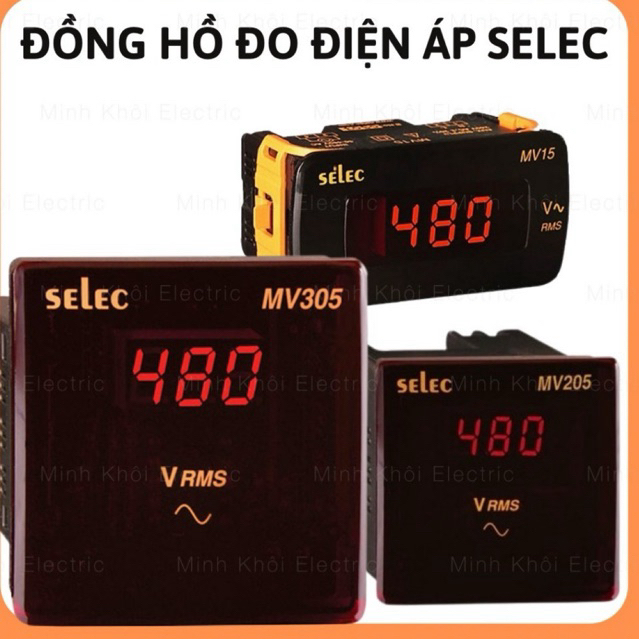 Đồng hồ đo điện áp Selec MV305,MV205,MV15, đồng hồ tủ điện Selec,đồng hồ volt hiển thị số, đồng hồ v