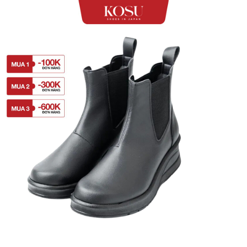 Boot da KOSU cao cổ cao 5,5cm, boot Nhật Bản nữ dáng Chelsea mùa đông thiết kế hiện đại KS-23501
