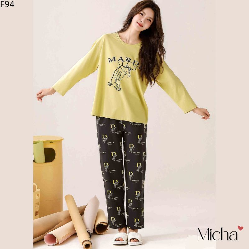 Đồ Bộ Nữ Thu Đông Micha Chất Lycra Cotton Cao Cấp Co Giãn 4 Chiều - Micha F94