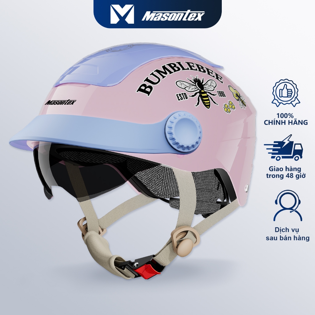 Mũ bảo hiểm Masontex Bumblebee thông gió thời trang, mẫu cặp đôi đi phượt an toàn336