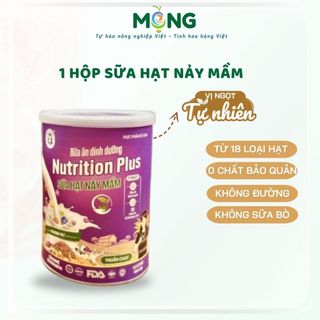  Sữa Hạt Nảy Mầm Thuần Chay Bhnong - Ít Ngọt Thơm Ngon Không Sữa Bò - Hộp 400gr - Nông Sản Mộng 