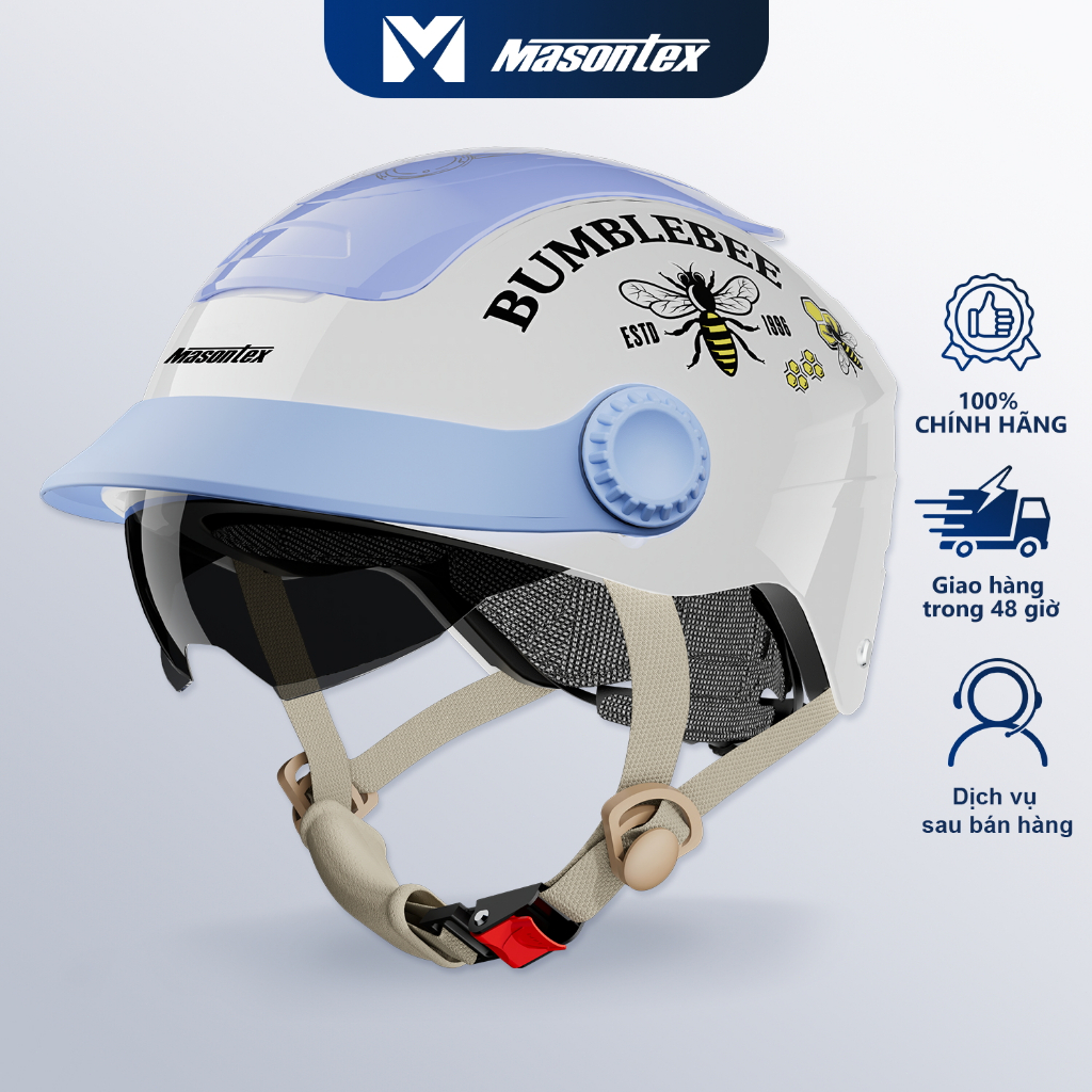 Mũ bảo hiểm Masontex Bumblebee thông gió thời trang, mẫu cặp đôi đi phượt an toàn336