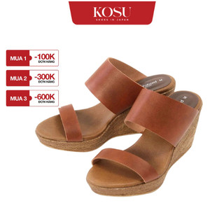  Dép nữ hai quai KOSU cao 8cm dép đế xuồng thiết kế trung niên tinh tế che khuyết điểm bàn chân 92972 