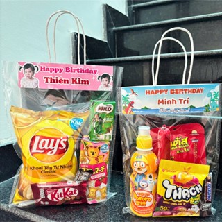 set 5 Túi quai xách đựng quà Sinh Nhật thiết kế (IN MÀU 2 MẶT)