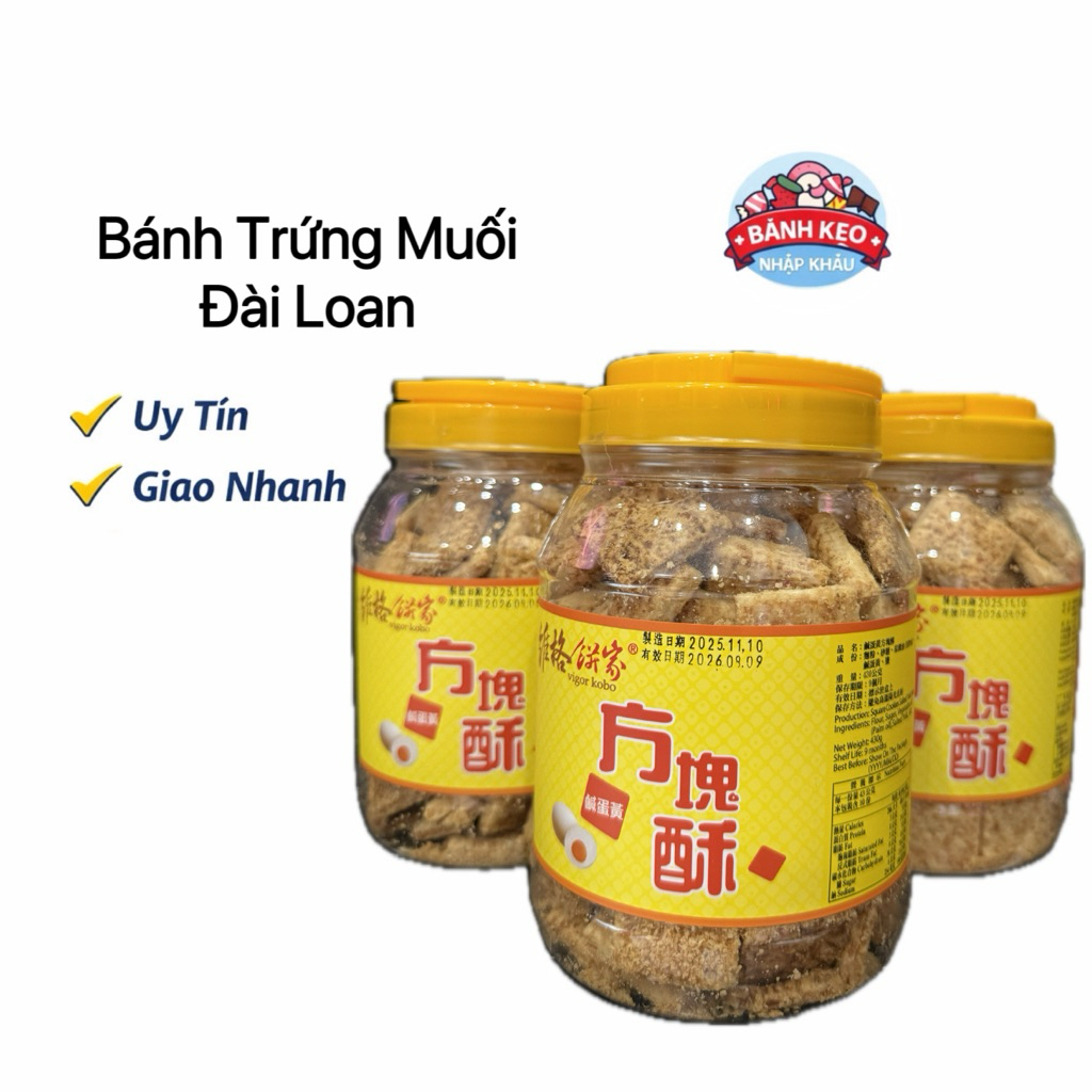 Bánh trứng muối Vigor Kobo Đài Loan 480g