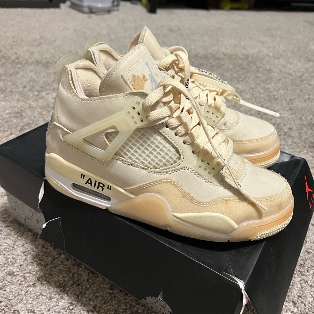 Giày Thể Thao Nike Air Jordan 4 Retro Off-White Sail – Sneaker JD4 Màu Kem [Daily Sneakers]
