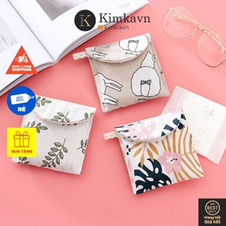 (908) Túi Vải Có Nắp Đựng Đồ Cá Nhân Trang Trí Họa Tiết