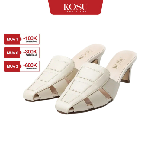 Dép cao gót KOSU cao 5cm Loafer, dép nữ Nhật Bản thiết kế sang trọng, thanh lịch thời trang 23010