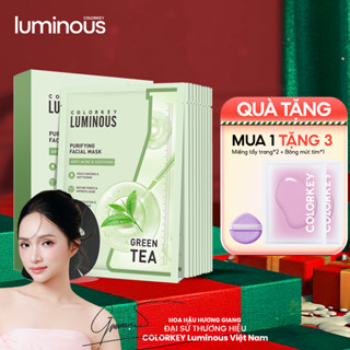   LIVE  Mặt nạ giấy trà xanh COLORKEY LUMINOUS BHA hỗ trợ giảm dầu mun 25ml Miếng 