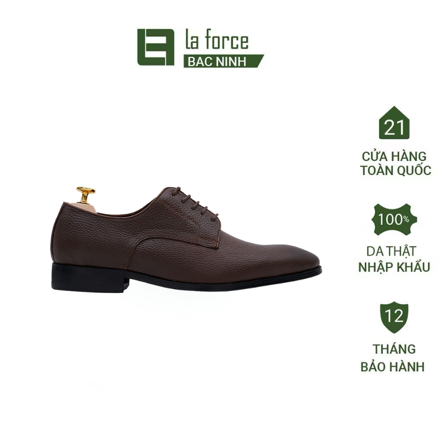 Giày tây LAFORCE GNLA16-72025-CF giầy buộc dây da bò hạt cao cấp CHÍNH HÃNG