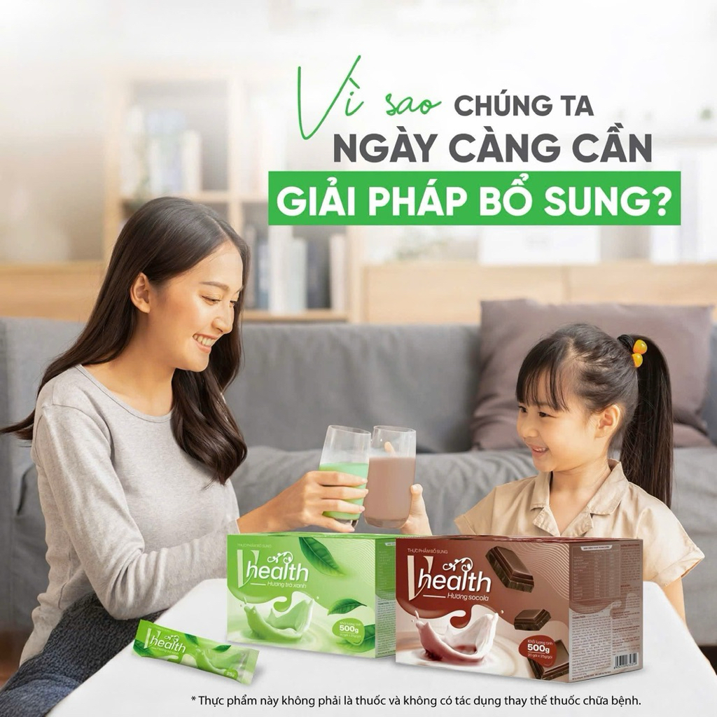 VHEALTH trà xanh/ socola vị mới