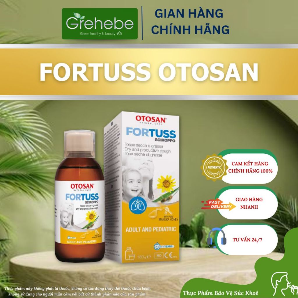 Siro ho Fortuss Otosan Cough Syrup làm dịu cơn ho, bảo vệ niêm mạc (180g)