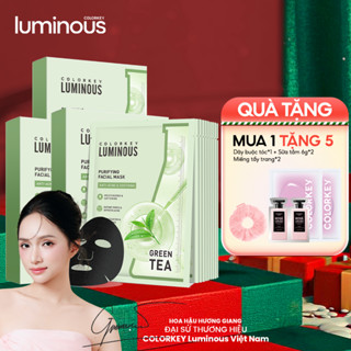   LIVE  COMBO 3 Hộp Mặt Nạ Giấy Chiết Xuất Trà Xanh COLORKEY LUMINOUS Cấp Ẩm Cho Da Mịn Màng 10 miếng hộp 