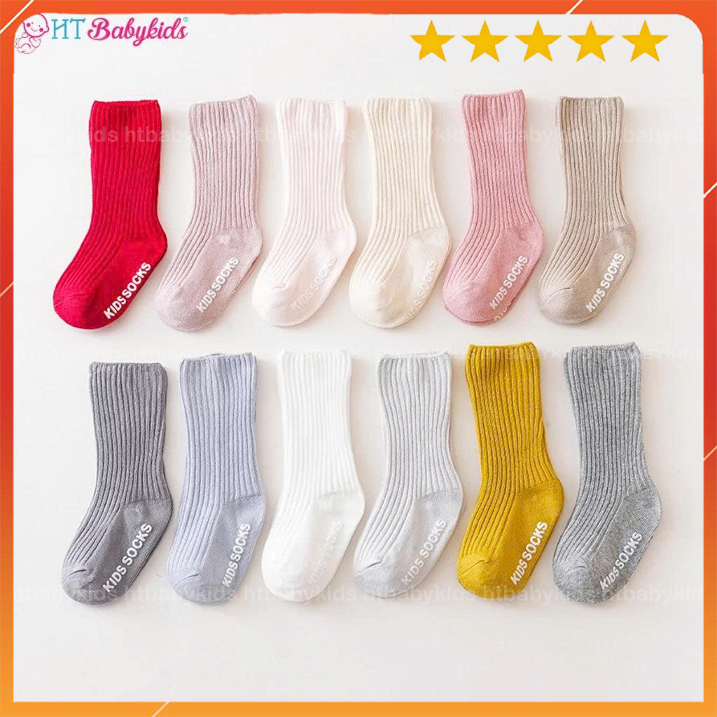 Vớ Len Chống Trượt Màu Sắc Đơn Giản Cho Bé 0-5 Tuổi