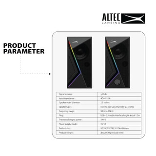 Loa Vi Tính Gaming 2.0 Có Dây (USB + 3.5mm) LED RGB ALTEC LANSING ALGS9802