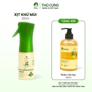  Xịt Khử Mùi Khử Khuẩn Chó Mèo PE4U 200ml - Khử Mùi Nước Tiểu Hôi Lông Chậu Cát Và Chuồng Trại 