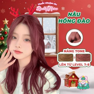  Thuốc nhuộm tóc màu NÂU HỒNG ĐÀO thuốc nhuộm tóc không cần tẩy kem nhuộm tóc tại nhà Buddyhairs tặng kèm dụng cụ 