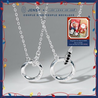  Dây Chuyền Đôi Bạc S925 Cao Cấp JENSY "Couple Ring" VCDJ1 Vòng Cổ Đôi Bạc Nam Nữ Tình Yêu 
