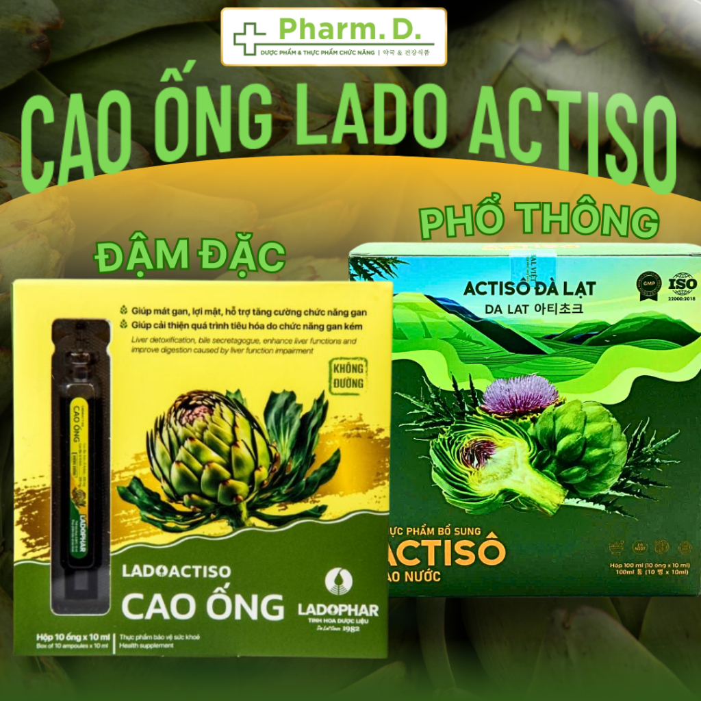 Cao Ống Actiso Ladophar Đậm Đặc & Nước Actiso Thanh Nhiệt Cho Trẻ Em: Tinh chất Đậm Đặc / Thực Phẩm 