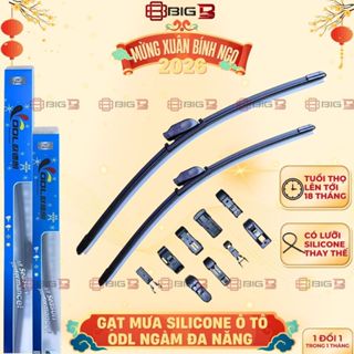  Gạt Mưa Ô Tô Silicone Cao Cấp ODL Thân Mềm - Chốt Gài Đa Năng Kích Cỡ 14 - 28inch Thay Được Mọi Dòng Xe BH 5TH BIG B 