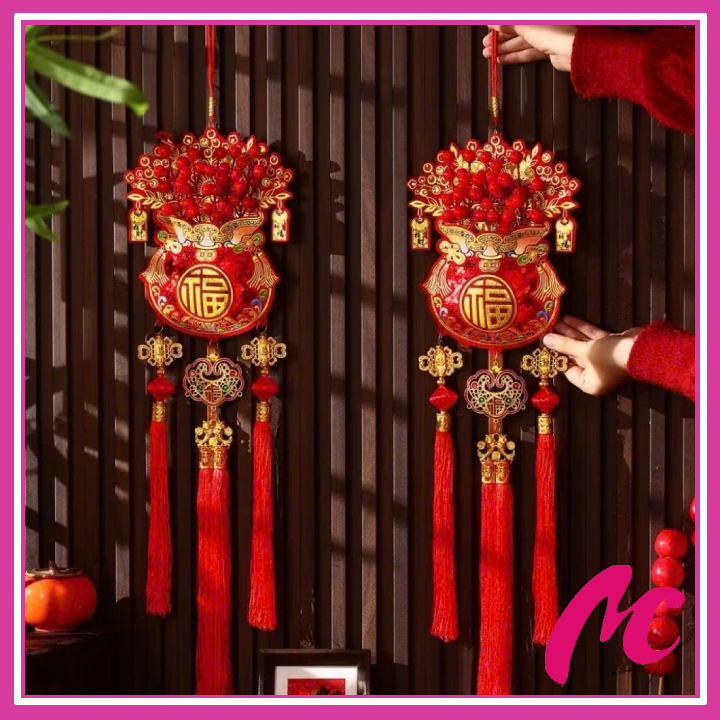 TẾT 2026_Liễn Treo Túi Tiền Đào Đông Đỏ Chiêu Tài Lộc May Mắn,Dây liễn,Dây Khánh Treo Decor Nhà Cửa,