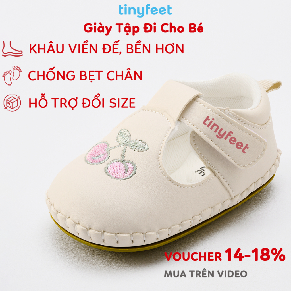 Giày Tập Đi Cho Bé Gái Chống Trơn Trượt Siêu Nhẹ TINYFEET TN08 Giày Cho Bé Tập Đi 1 Đến 2 Tuổi