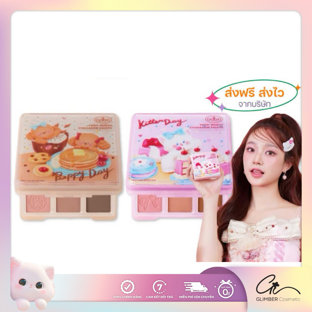 [ODBO] Bảng Mắt ODBO 9 Ô - Tặng Kèm Kẹp Tóc Cute - Sweet Munch Odbo Eyeshadow Palette Od2024 9g