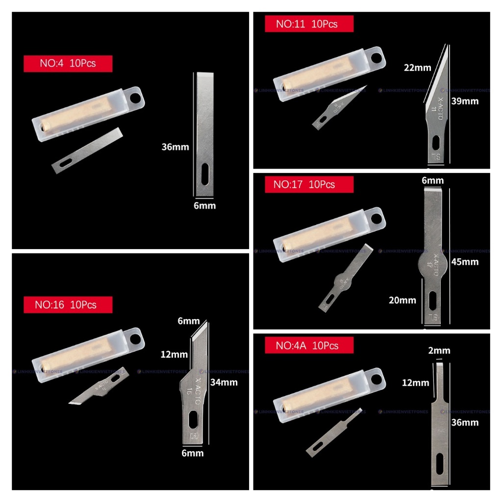 10 Lưỡi dao thay lưng điện thoại (số 4A và số 17) sử dụng dao tròn