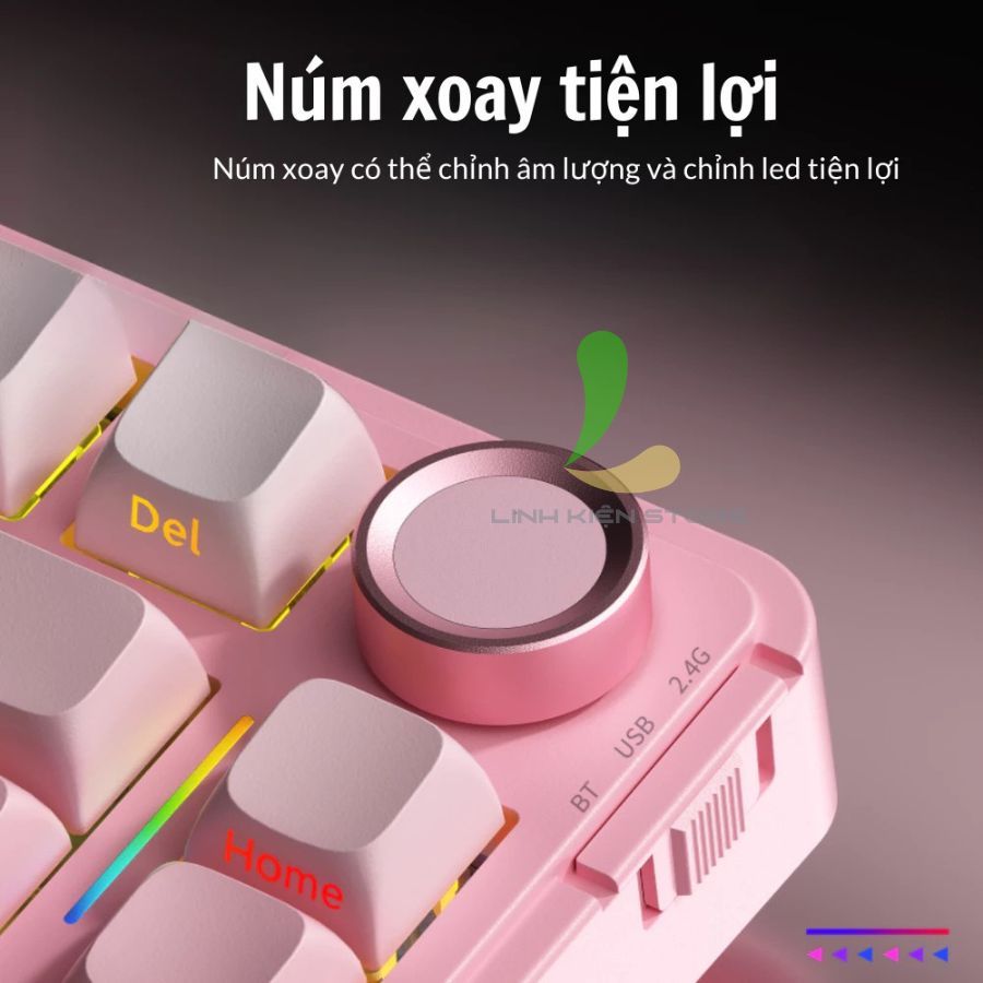 Bàn Phím Cơ Bluetooth HOSAN AULA S75 Pro Kết Nối 3 Chế Độ, Màn Hình Led 1.14 inch Và Núm Xoay | BigBuy360 - bigbuy360.vn