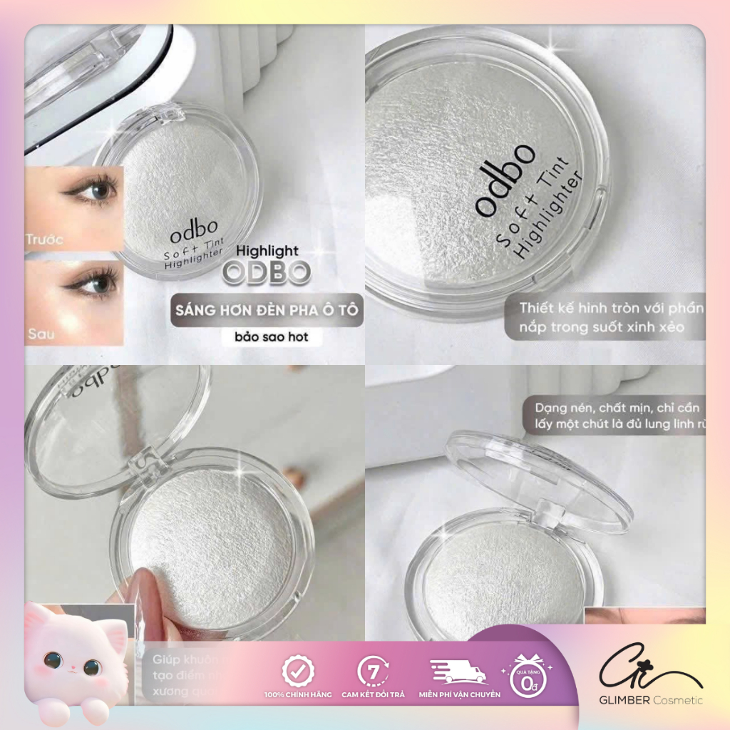 (ODBO) Phấn Bắt Sáng/Highlight Odbo Mặt Trăng Nhũ sáng, mịn ODBO Soft Tint Highlighter 4g (OD173)