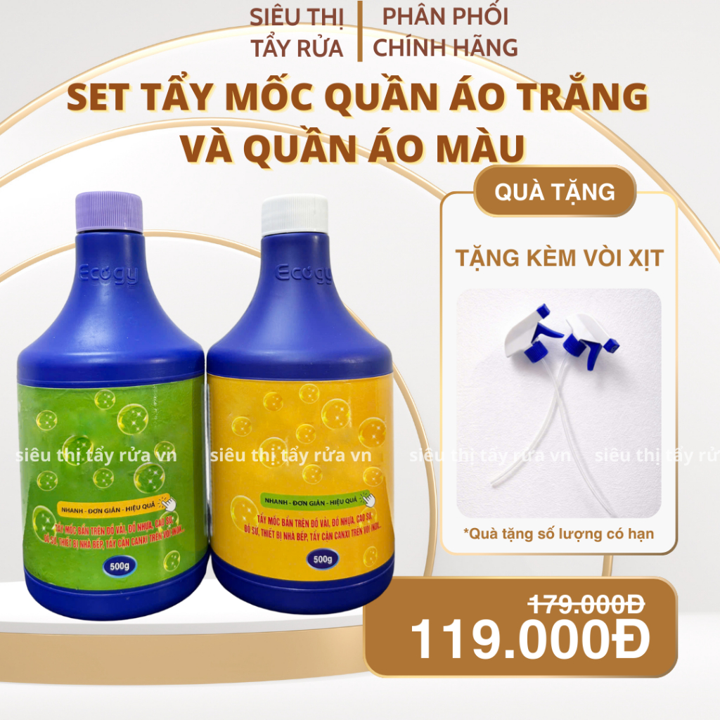 [TẨY XANH  ECOGY 1000ML] Tẩy mốc, thâm kim, vết trà, cà phê, nhựa cây,. trên quần áo và bề mặt các t