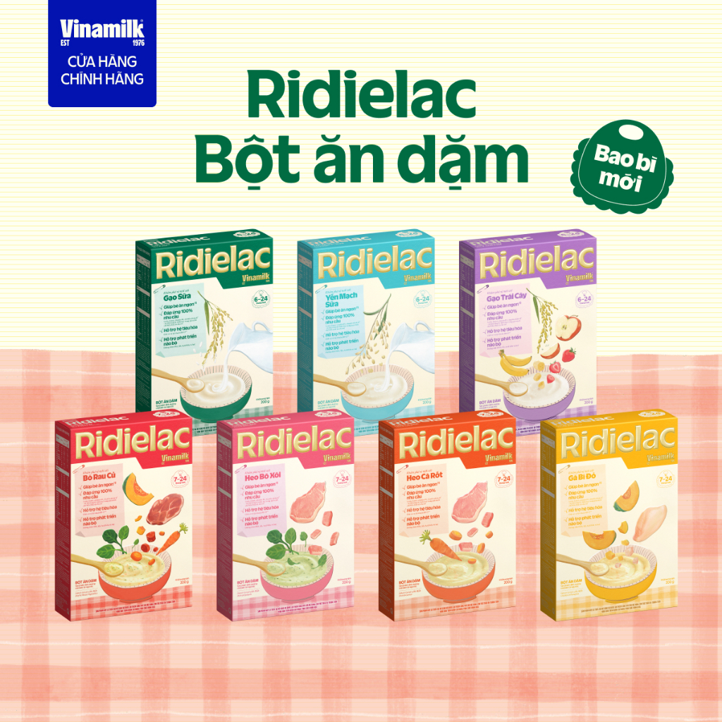 Hộp giấy Bột ăn dặm Vinamilk Ridielac 200g