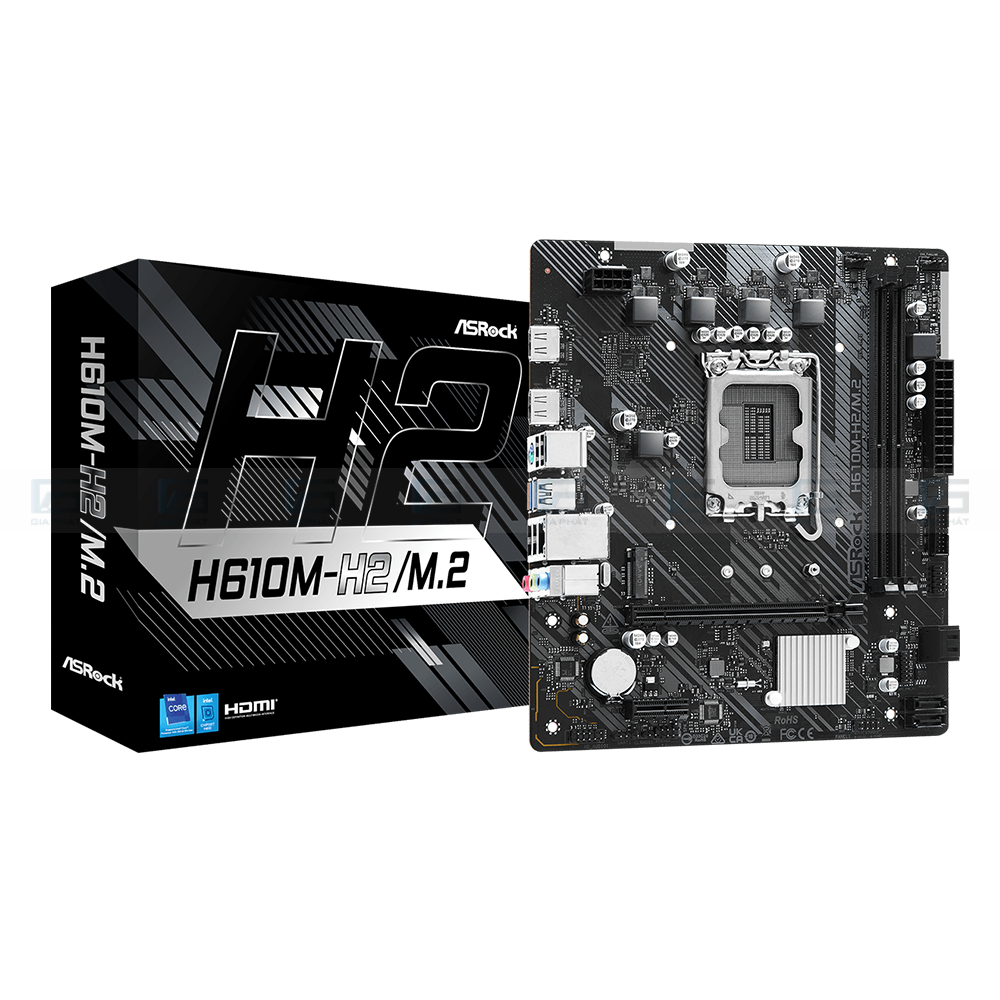 Mainboard Asrock H610M-H2M.2 | DDR4 M-ATX | H610 | Chính Hãng BH 36T