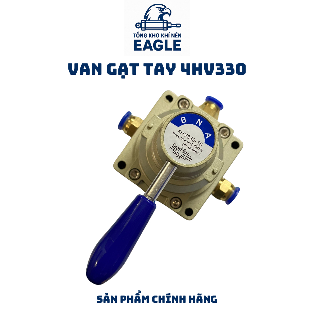 Van Gạt Tay Khí Nén 4HV330-10 (van 4 cửa, 3 vị trí, 1 tay gạt ren 17mm) Giá Sỉ