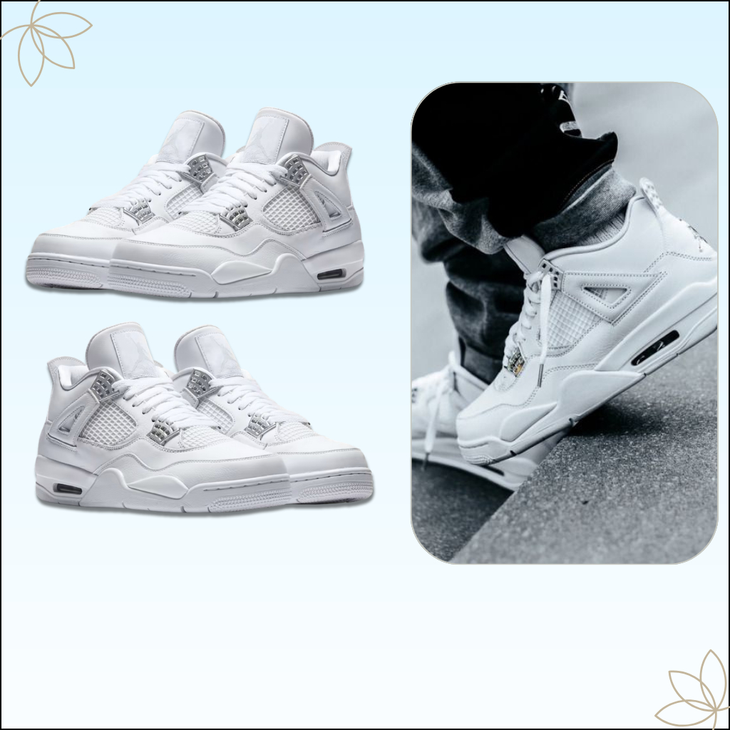 Giày Thể Thao JD4 Retro Pure Money – Sneaker JD4 Trắng Full, Phong Cách Streetwear Cao Cấp
