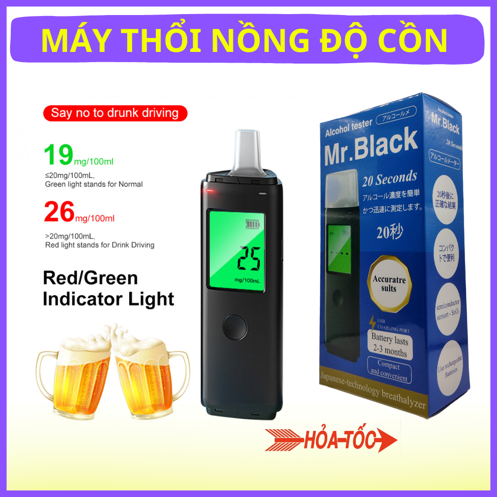 Máy thổi nồng độ cồn ,Máy đo nồng độ cồn đạt chuẩn 90%ROHS chính hãng,máy Test nồng độ cồn bảo hành