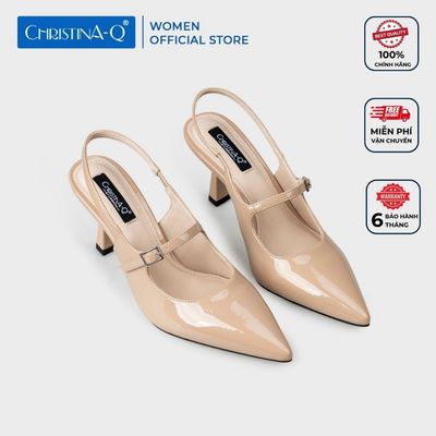 Giày Nữ Cao Gót Bít Mũi Nhọn CHRISTINA-Q GBN431H (form nhỏ)
