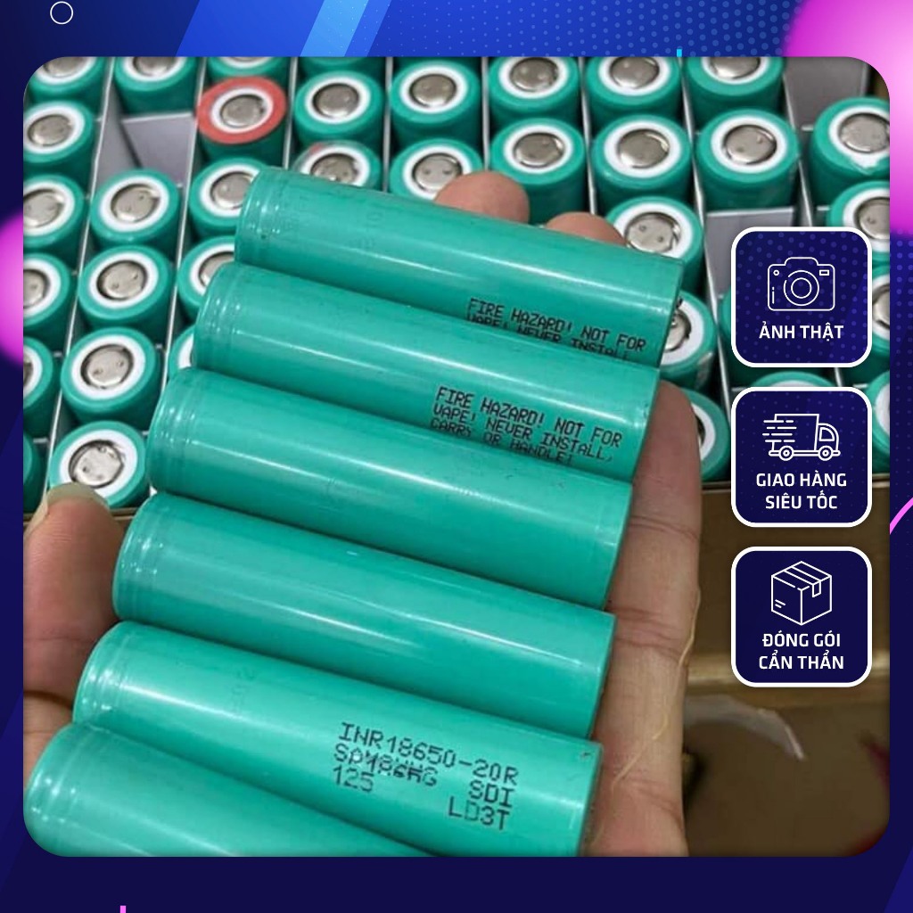 Cell Pin 18650 Samsung 20r DL 3000mAh - 3.7V xả 25A Tháo khối [ Tặng thêm cell ]